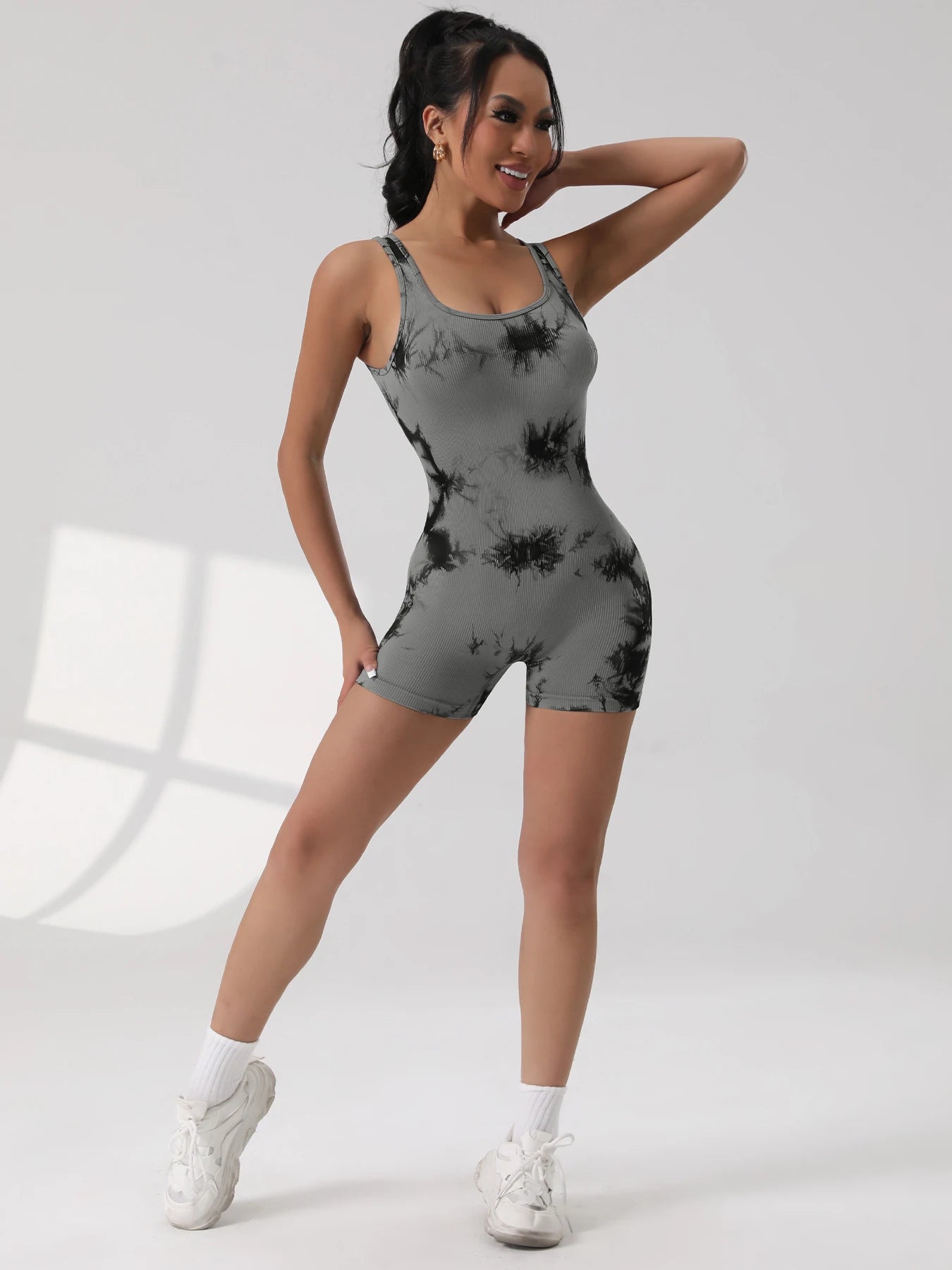 Women's Fitness Jumpsuit with Open Back