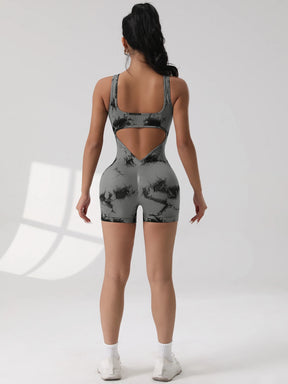Women's Fitness Jumpsuit with Open Back