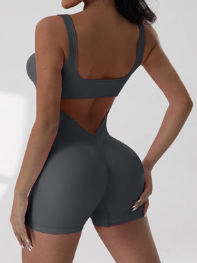 Women's Fitness Jumpsuit with Open Back
