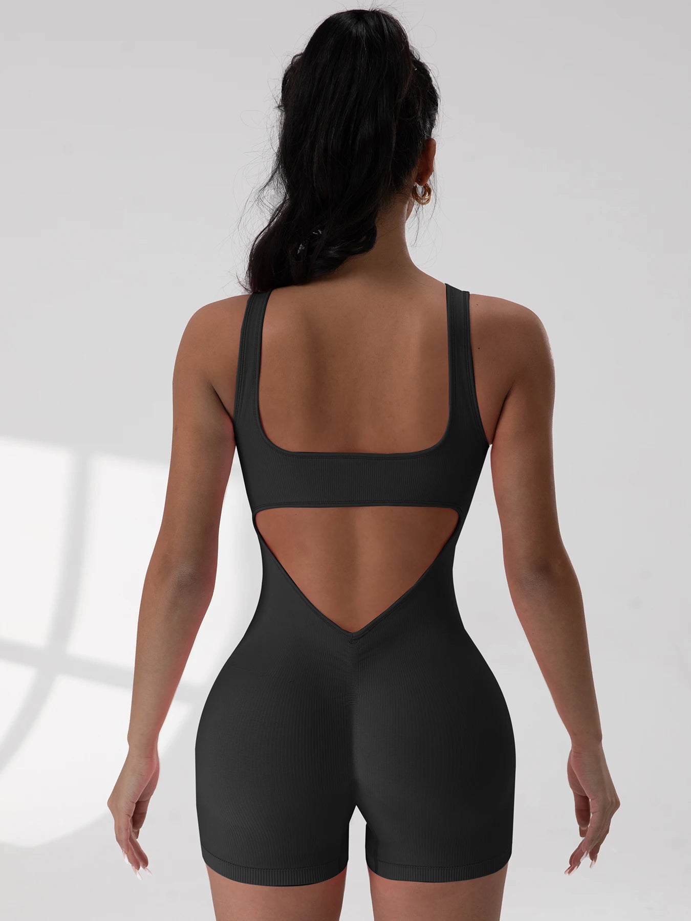 Women's Fitness Jumpsuit with Open Back