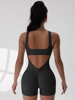 Women's Fitness Jumpsuit with Open Back