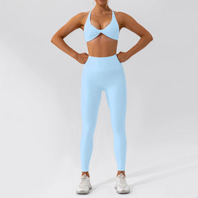 Conjunto Fitness Mujer – Top de Alça Fina + Legging de Cintura Alta