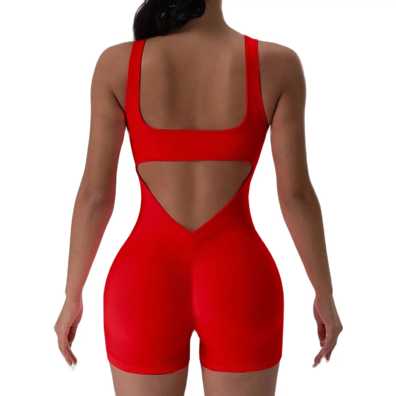 Women's Fitness Jumpsuit with Open Back