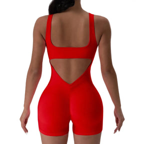 Women's Fitness Jumpsuit with Open Back