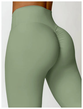 Conjunto Fitness Femenino con Manga Larga y Leggings de Cintura Alta