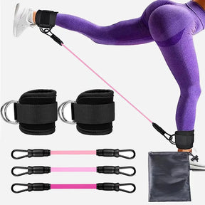 Kit Bandas de Resistencia con Tobilleras – Ejercicios de Glúteos y Piernas