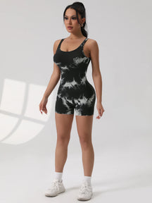 Women's Fitness Jumpsuit with Open Back