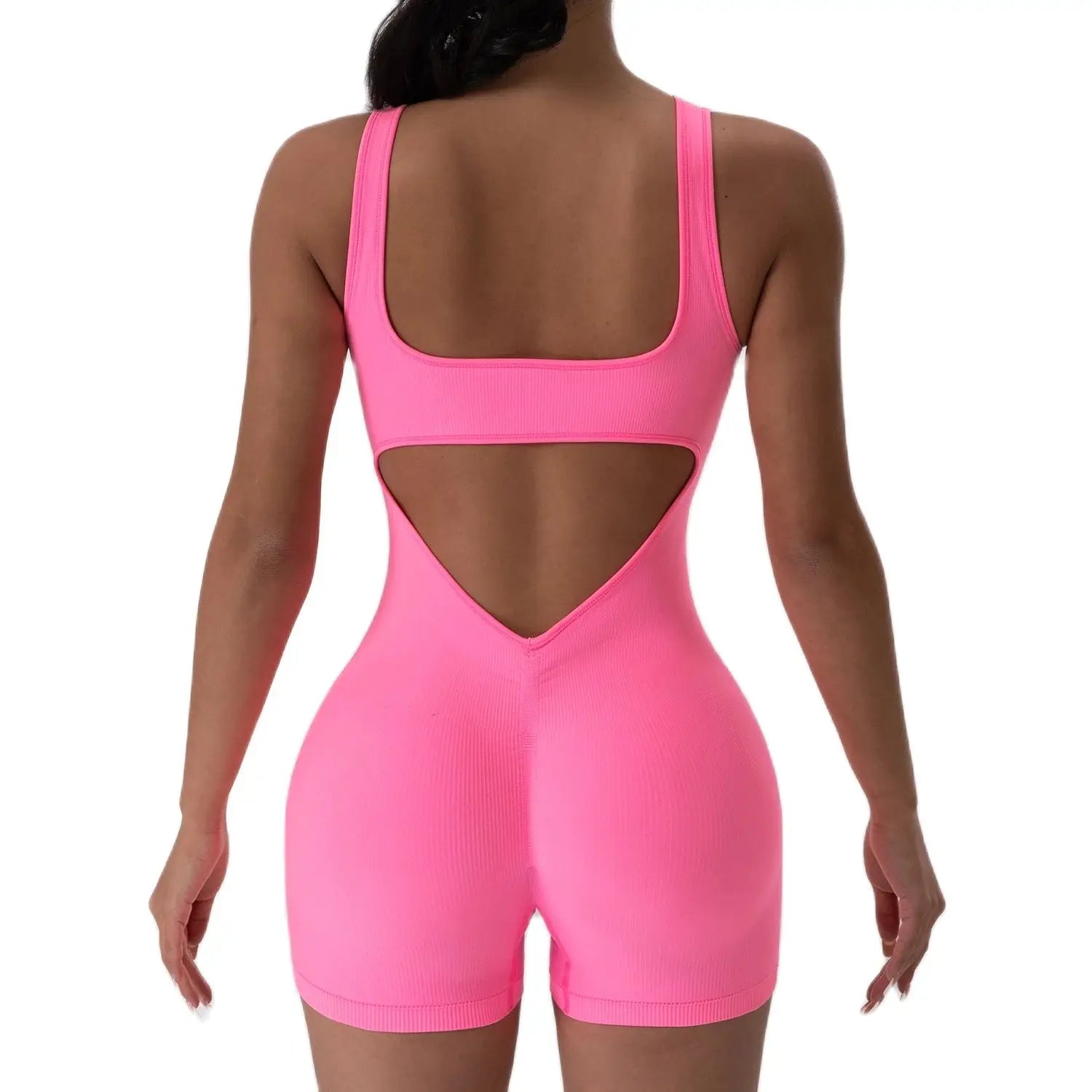 Women's Fitness Jumpsuit with Open Back