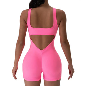 Women's Fitness Jumpsuit with Open Back