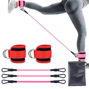 Kit Bandas de Resistencia con Tobilleras – Ejercicios de Glúteos y Piernas