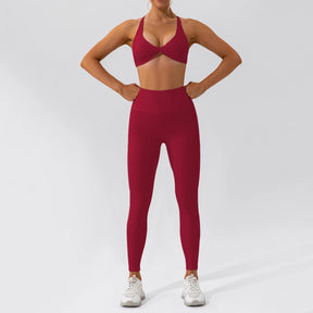 Conjunto Fitness Mujer – Top de Alça Fina + Legging de Cintura Alta