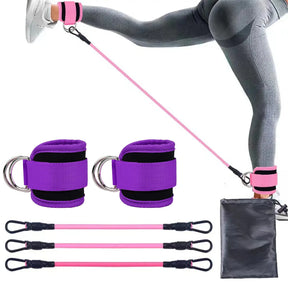 Kit Bandas de Resistencia con Tobilleras – Ejercicios de Glúteos y Piernas