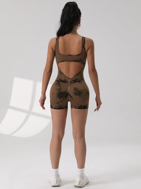 Women's Fitness Jumpsuit with Open Back